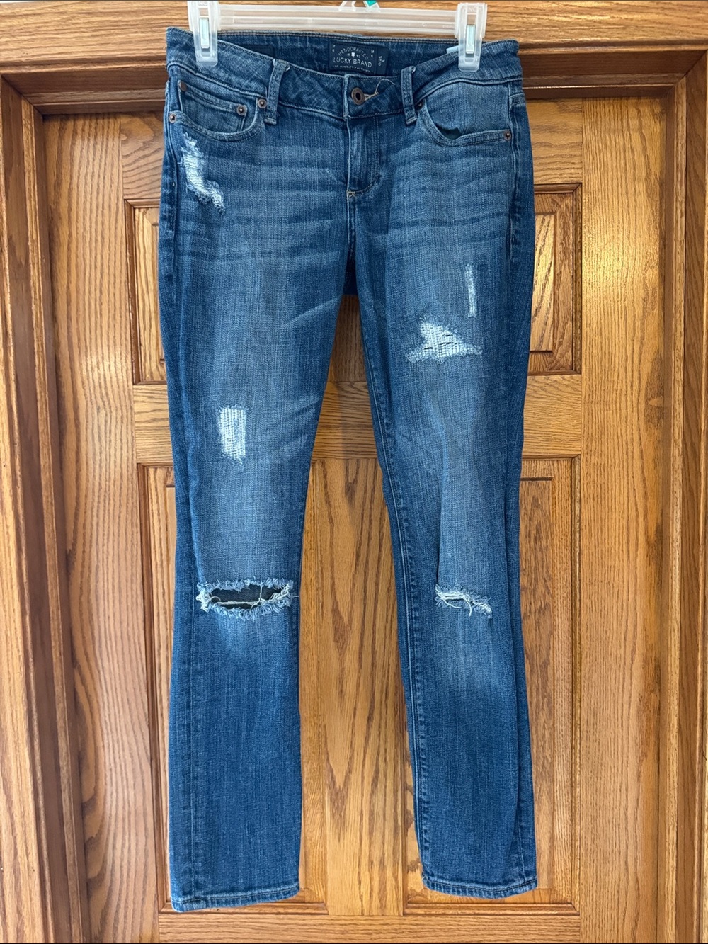 Lucky Brand Women's Distressed Skinny Jeans - Medium Blue Wash